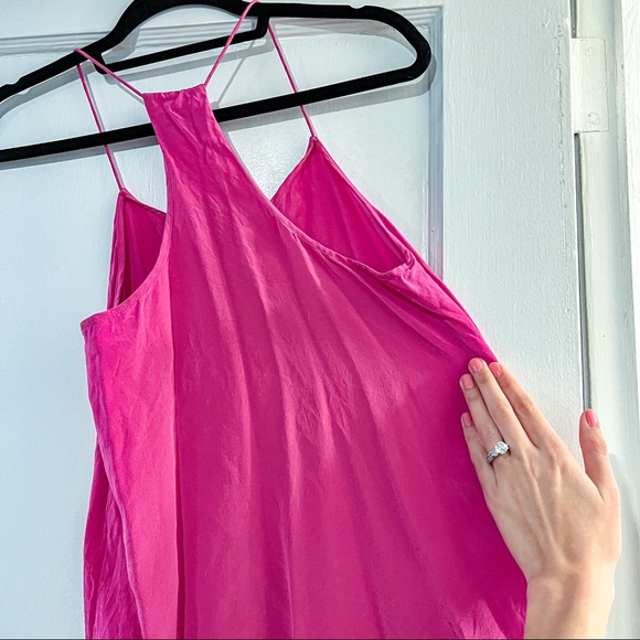 SOLD: TIBI Racerback Tank Top Spaghetti Strap Hot Pink 100% Silk Size 0 - Picture 6 of 6